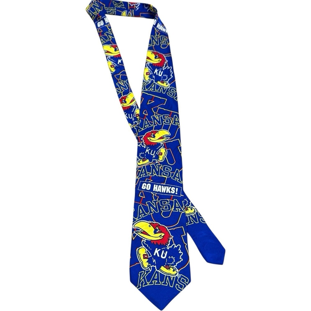KU University Of Kansas Jayhawks‎ RM Sport Classic Cut Blue Logo Necktie Tie